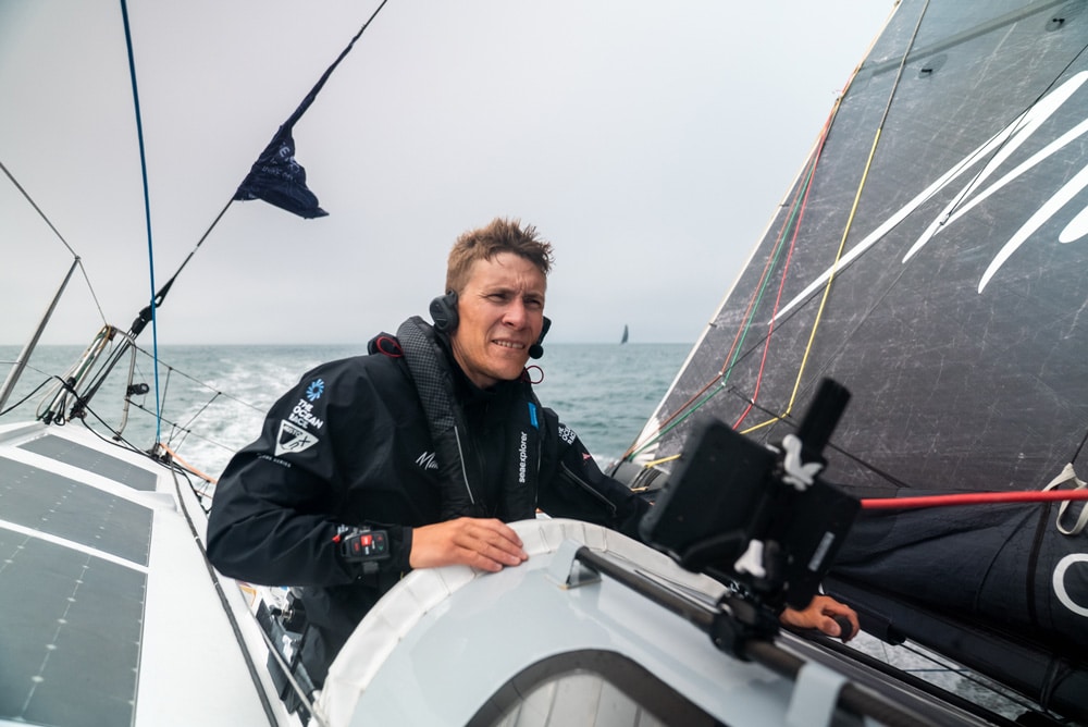 Will Harris using a SailProof tablet during The Ocean Race with Team Malizia